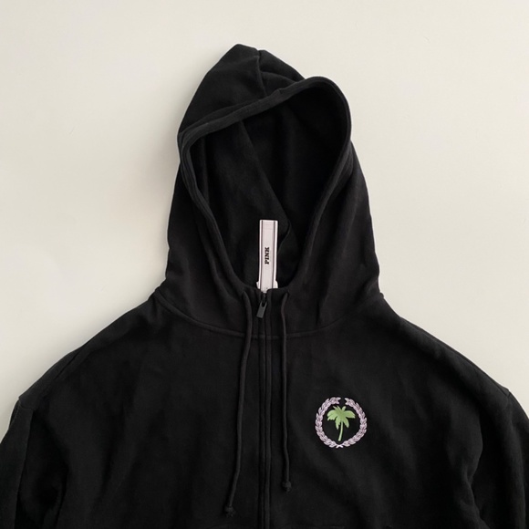 PINK Victoria's Secret Sweatshirt Sweater Hooded Hoodie Black Full Zip Nwt - Picture 2 of 3